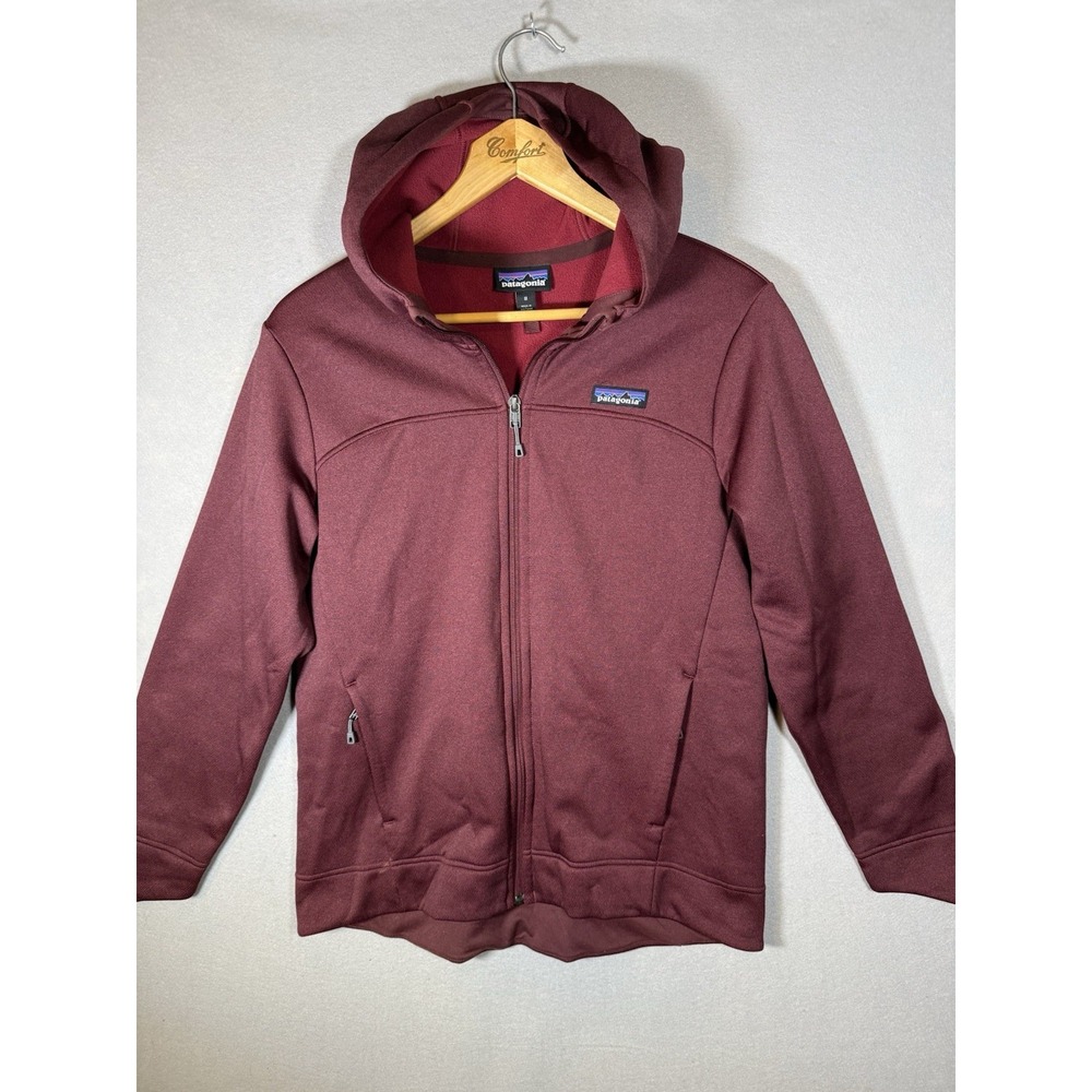 Patagonia Women's Ukiah Hoody Full Zip Fleece Jacket Maroon Dark Ruby M #26025